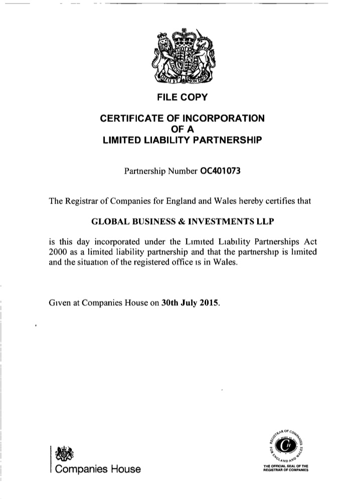 Investment Certificate